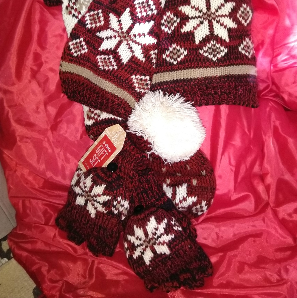 3 piece gift set: Scarf, Hat, Gloves